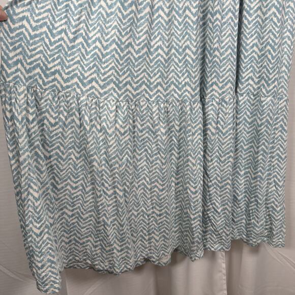 Daily Practice Anthropologie Blue Smocked Stretch Tiered Maxi Dress Size XL - Picture 5 of 10